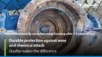 Longer service life guaranteed: Lutze and Nomig protect the pump housing against wear and chemical attack